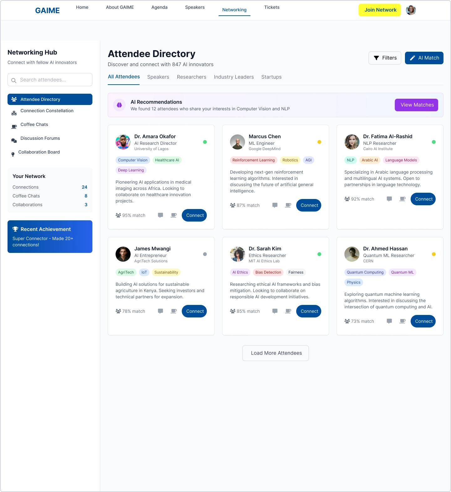 Attendee Directory screenshot