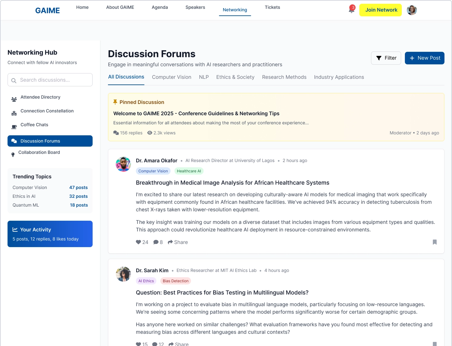 Discussion Forums screenshot